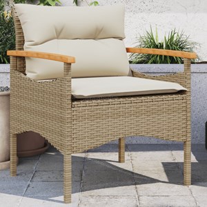 Maison exclusive - salon de jardin avec coussins 3 pcs beige résine tressée