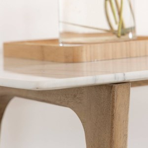 Console bois de manguier et marbre hari