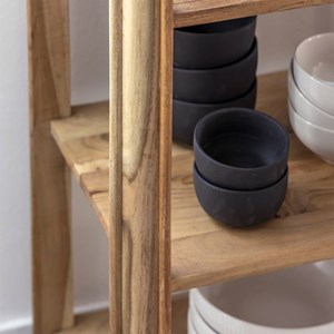 Console bois acacia et marbre