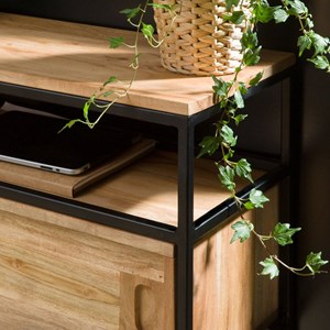 Console en bois d'acacia et métal