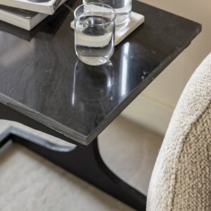 Bout canapé marbre métal