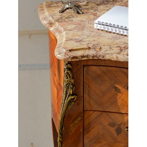 Table de chevet en bois et marbre n°1281