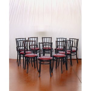 Paire de chaises bistro en bois n°1126