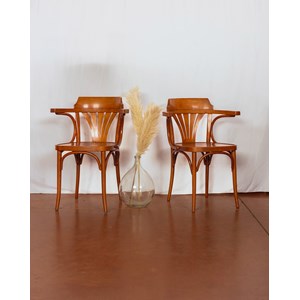 Paire de chaises bistro en bois n°1127