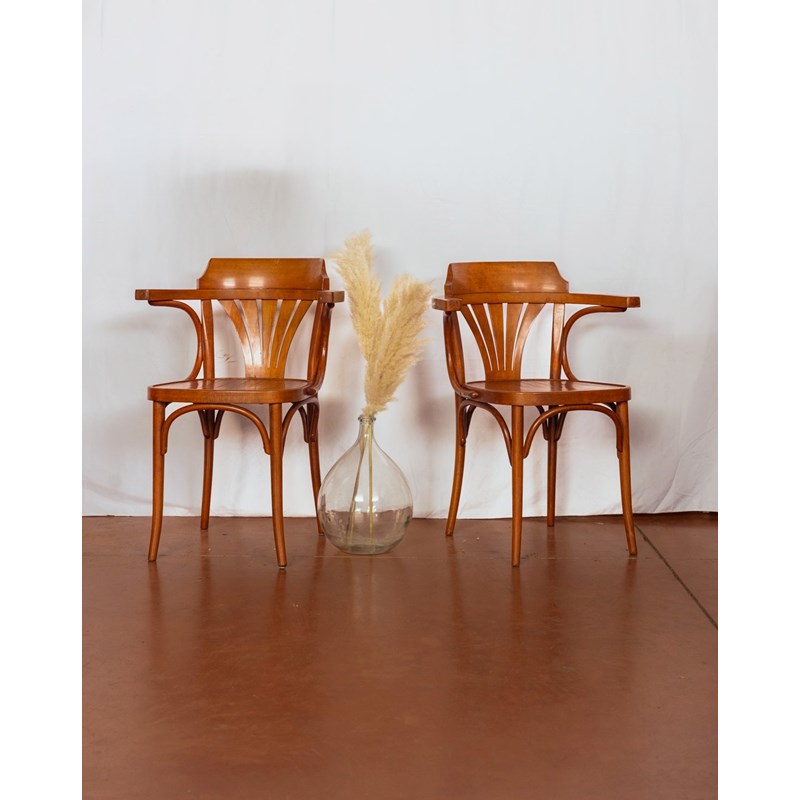 Debongout - Paire de chaises bistro en bois n°1127