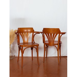 Paire de chaises bistro en bois n°1127