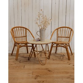 Ensemble de table et de deux fauteuils en rotin n°21