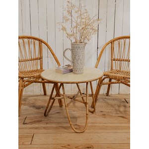 Ensemble de table et de deux fauteuils en rotin n°21