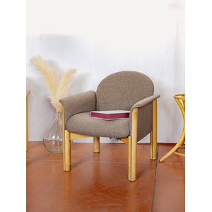 Paire de fauteuils en tissu et bois n°949