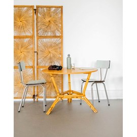 Table à manger en bois clair et bambou n°1280