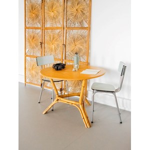 Table à manger en bois clair et bambou n°1280