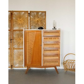 Armoire en bois et osier n°392