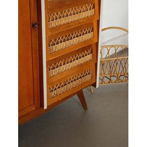 Armoire en bois et osier n°392