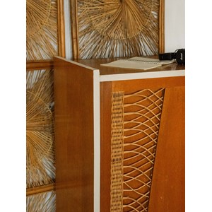 Armoire en bois et osier n°392