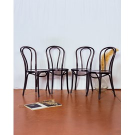 Lot de 4 chaises bistrot noir n°1110