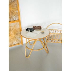 Léonie, la table basse en rotin n°833