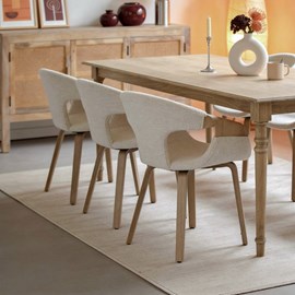 Chaise arrondie tissu