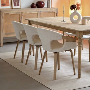 Chaise arrondie tissu