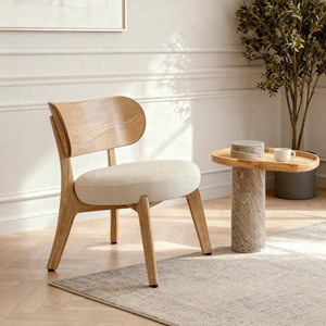 Fauteuil en bois de sapin et tissu