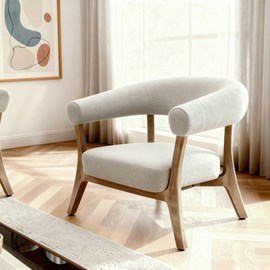 Fauteuil en tissu et bois de sapin