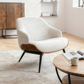 Fauteuil en tissu et bois