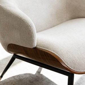 Fauteuil en tissu et bois