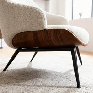 Fauteuil en tissu et bois