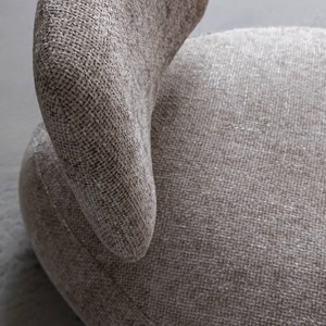 Fauteuil tissu beige chiné