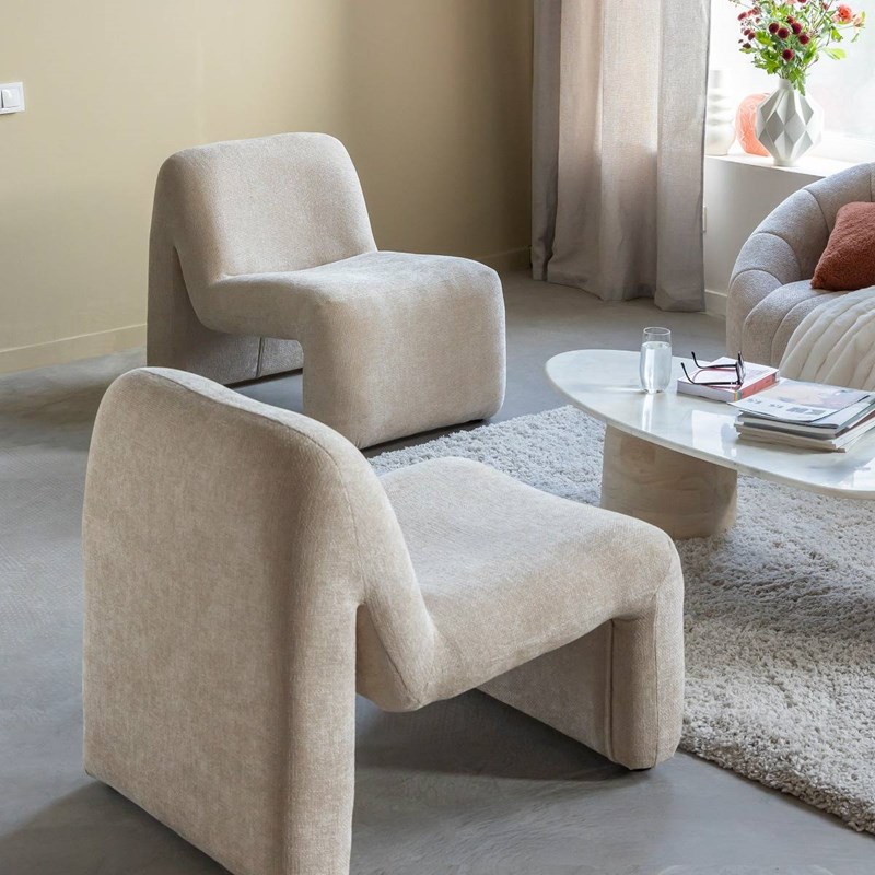 Made In Meubles - Fauteuil en tissu écru