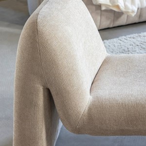 Fauteuil en tissu écru