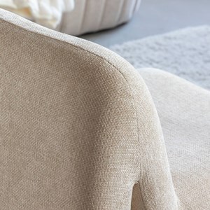 Fauteuil en tissu écru