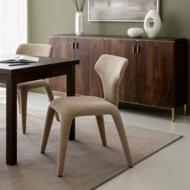 Chaise en tissu écru