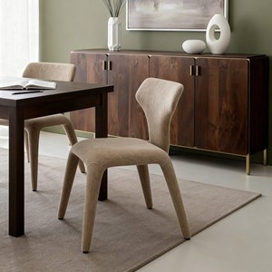 Chaise en tissu écru