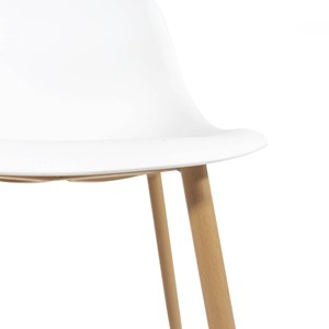 Lot de 2 chaises scandinaves blanches pieds compas