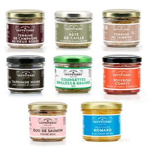 Offre découverte 8 tartinables maison sauveterre (viande, poisson, végétal)