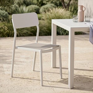 Chaise de jardin taupe et blanc