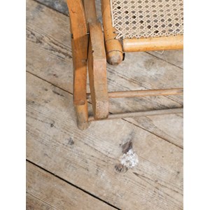 Chaise longue en bois et cannage n°11