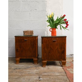 Paire de chevets en acajou et verre n°1288