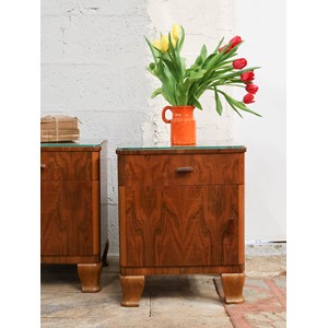 Paire de chevets en acajou et verre n°1288