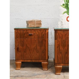 Paire de chevets en acajou et verre n°1288