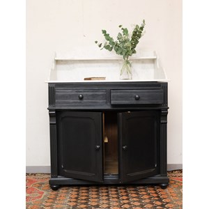 Buffet noir en bois et marbre n°878