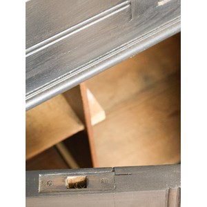 Buffet noir en bois et marbre n°878