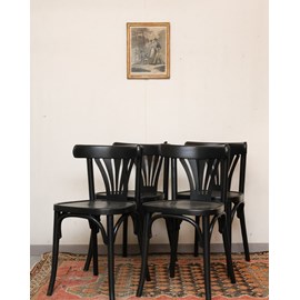 Lot de 4 chaises de bistrot noires n°1113