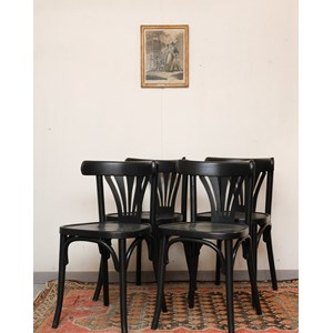 Lot de 4 chaises de bistrot noires n°1113