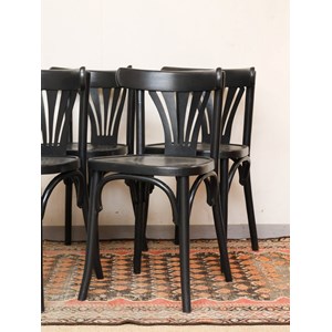Lot de 4 chaises de bistrot noires n°1113