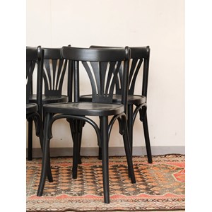 Lot de 4 chaises de bistrot noires n°1113
