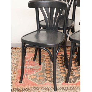 Lot de 4 chaises de bistrot noires n°1113