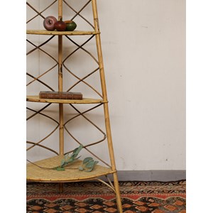 Étagère d'angle en bambou et rotin n°815