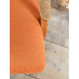 Fauteuil 70's orange en bois n°951