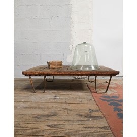 Table basse industrielle en bois et métal n°850